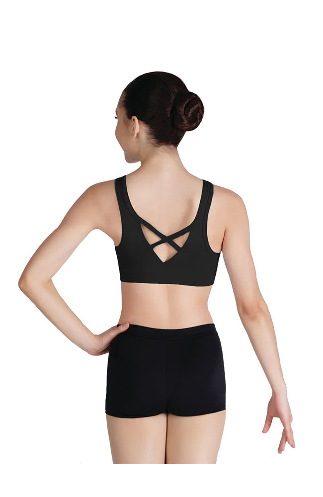 High Neck Bra Top Black back view