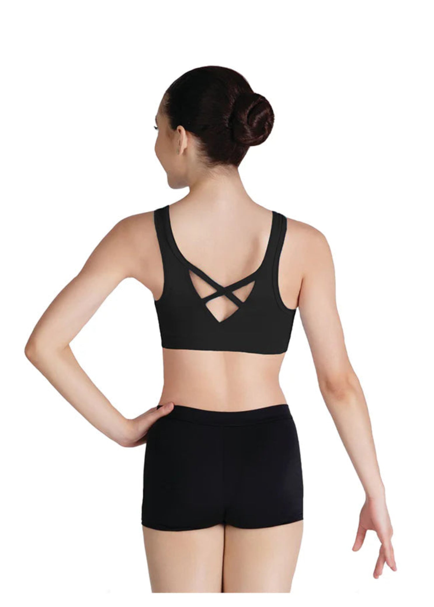 High Neck Bra Top Black back view