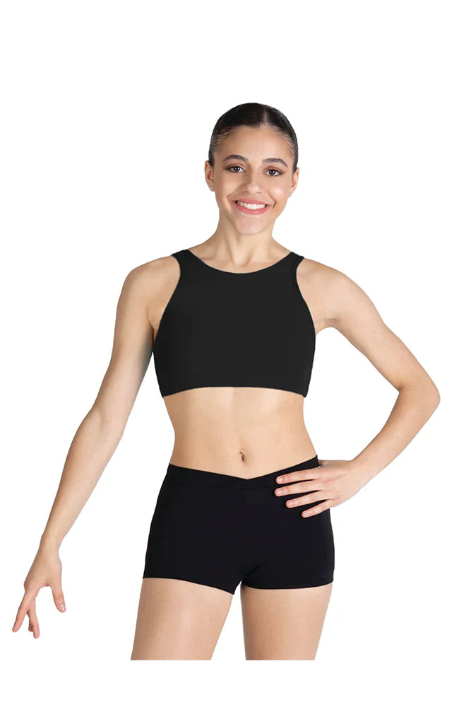 High Neck Bra Top Black front view