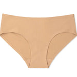Capezio Seamless Brief in Nude, front view showing flat waistband and bonded leg openings