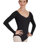Long Sleeve Leotard Black front view