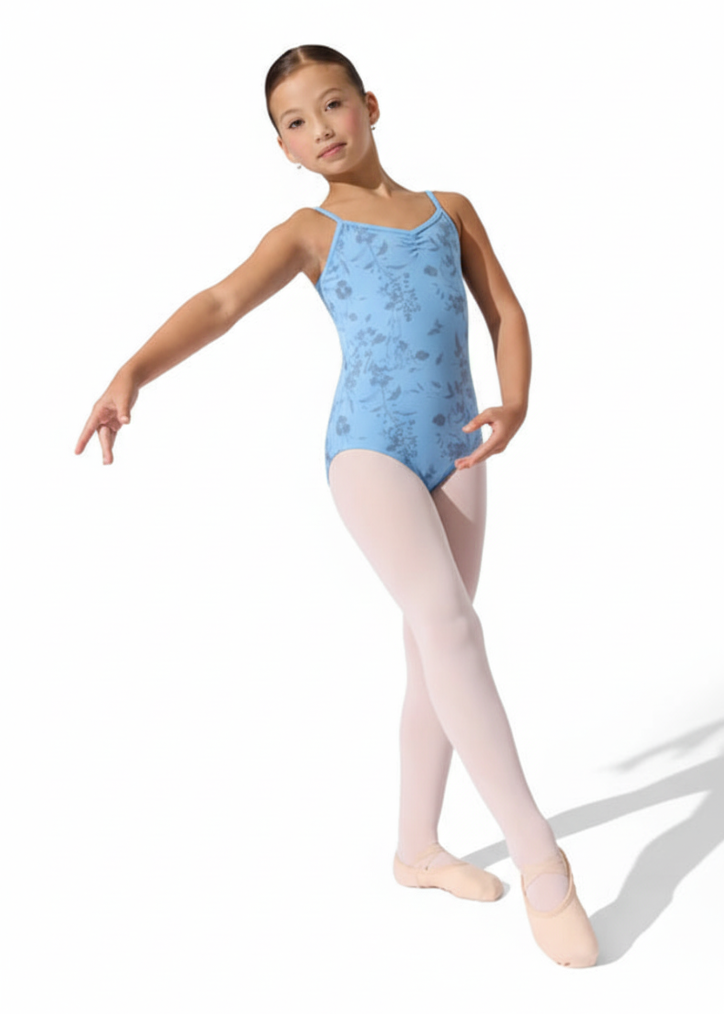 Castle Sky Leotard Light Blue front view