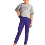 Mirella Cotton Celestia Printed Tee in Snow Marle, front view showing relaxed cropped fit and short sleeves