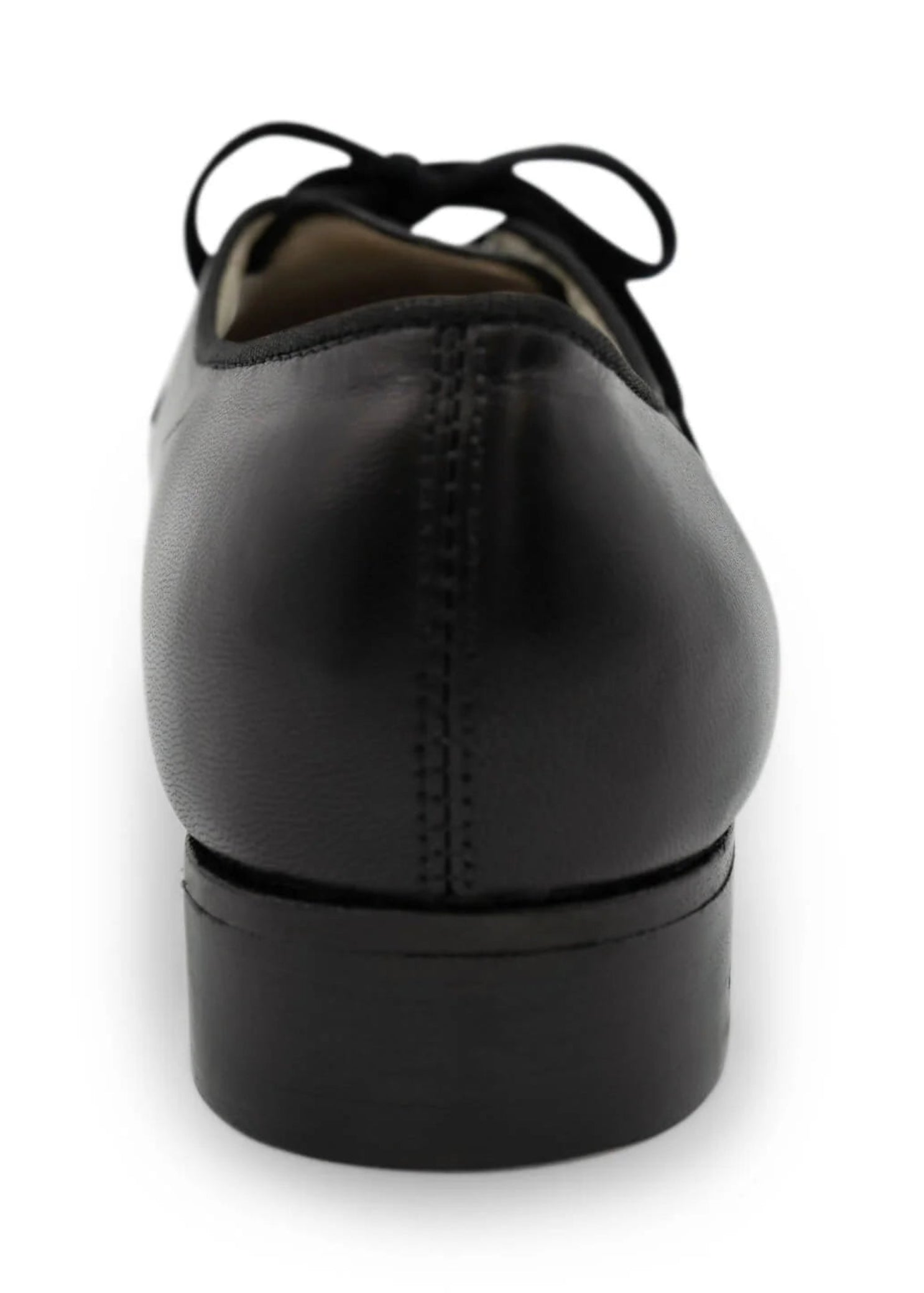Capezio Character Oxford Tap Shoe in Black, back view showing heel tap and leather upper construction