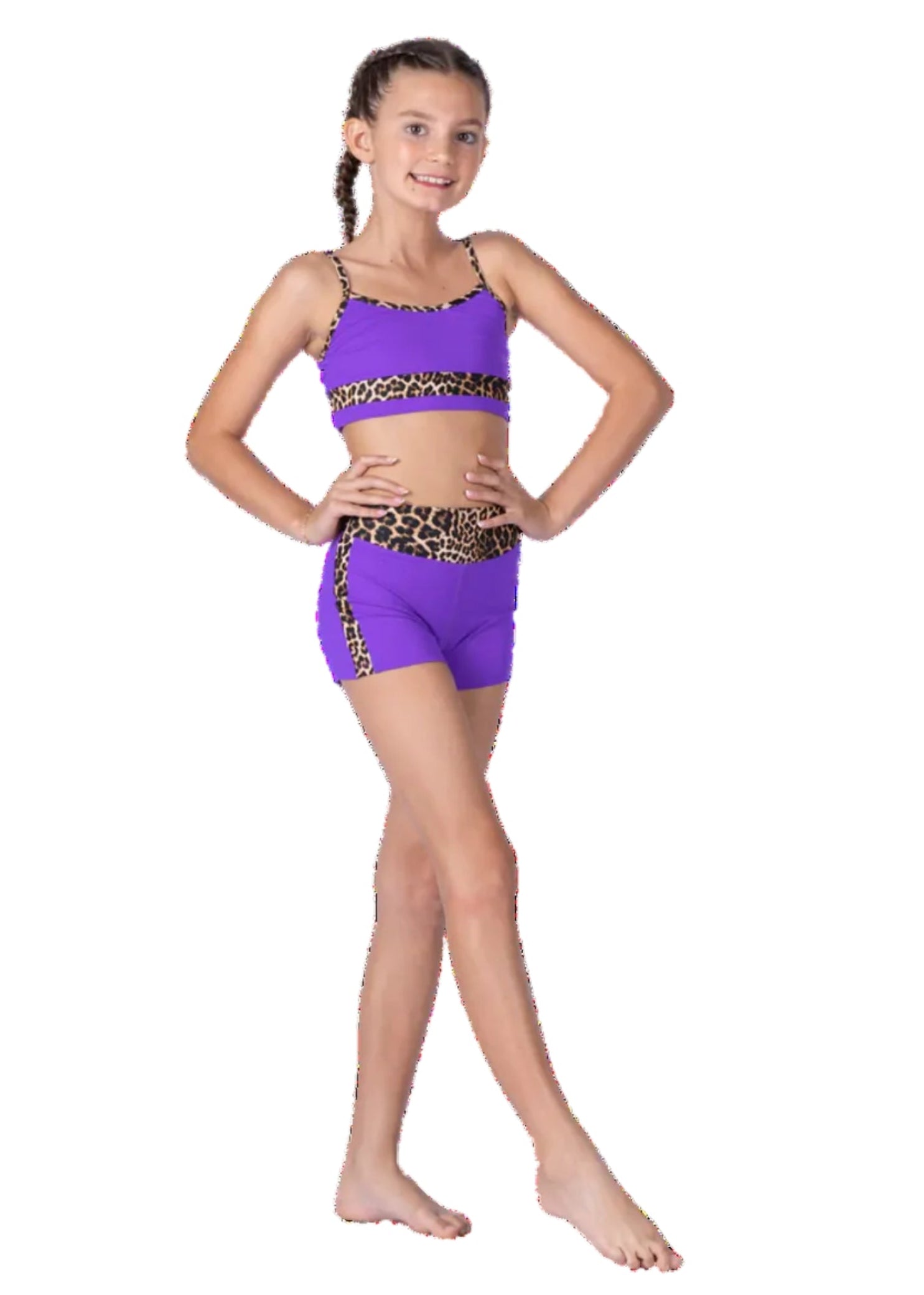 Cheetahlicious Short Purple front view