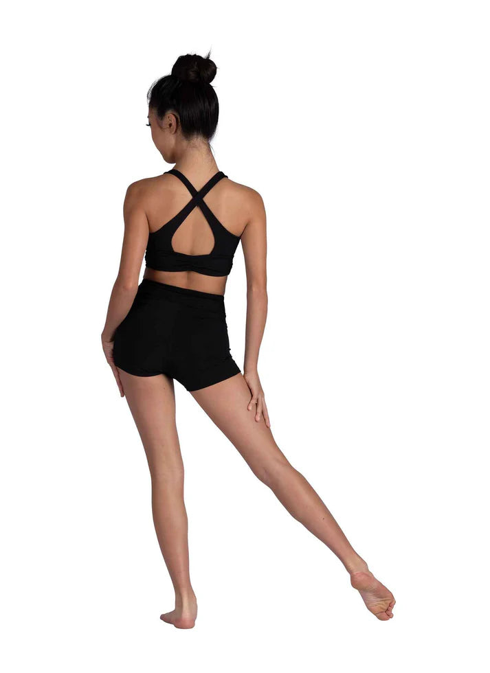 Cinched Halter Top Black back view