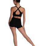 Cinched Halter Top Black back view