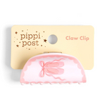 Pippi Post Acrylic Claw Hair Clip Ballet in Pink, packaging view showing ballet slippers on backer card