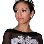 FH2 Clip Clear Cluster Earrings in Crystal, lifestyle view showing clear rhinestone cluster earrings worn