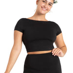 Clover Crop Top Black front view