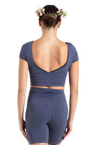Clover Crop Top Crown Blue back view
