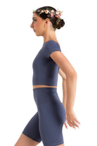 Clover Crop Top Crown Blue side view