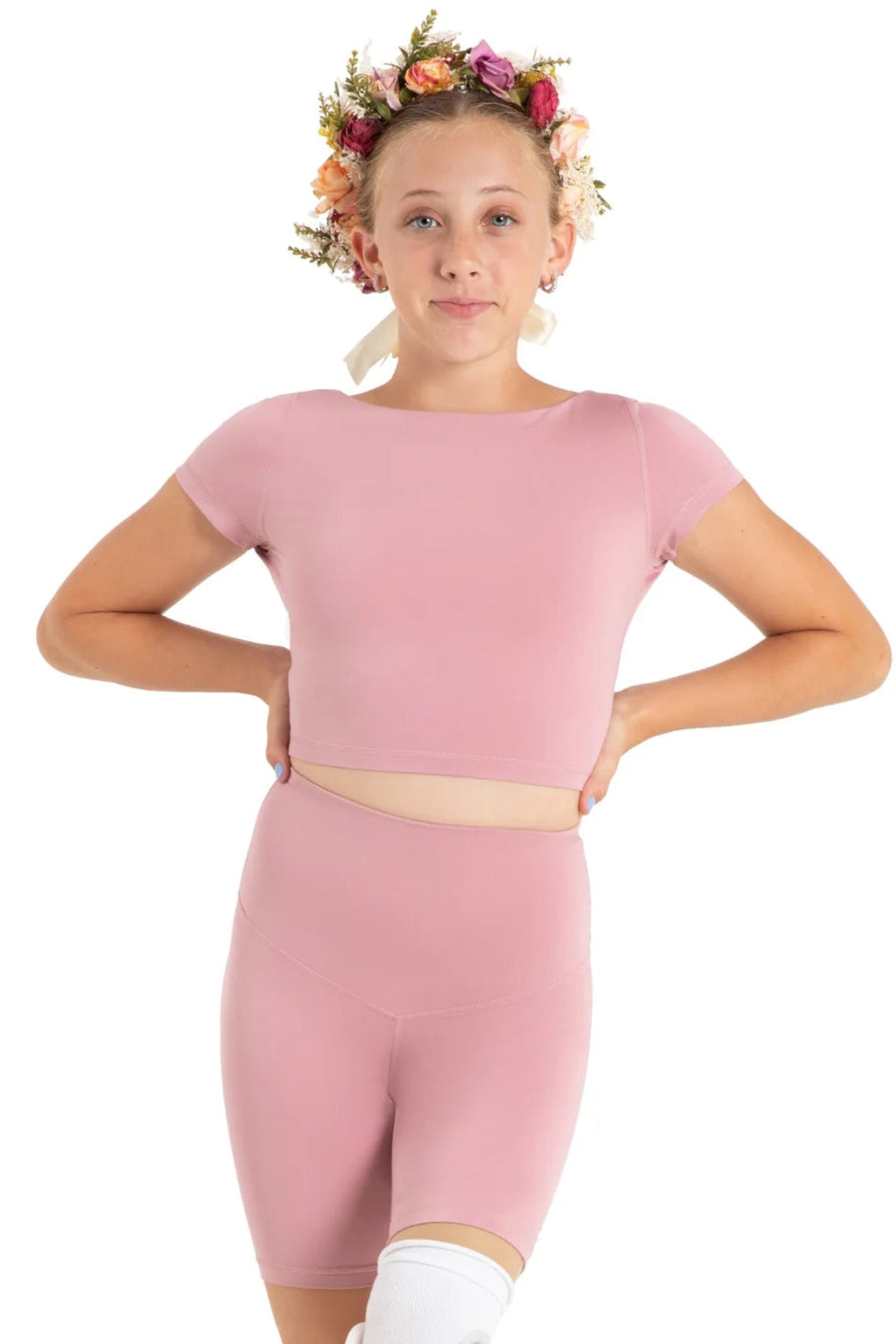 Clover Crop Top Lilas front view