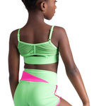 Color Block Cami Top Luminous Green/Neon Pink back view