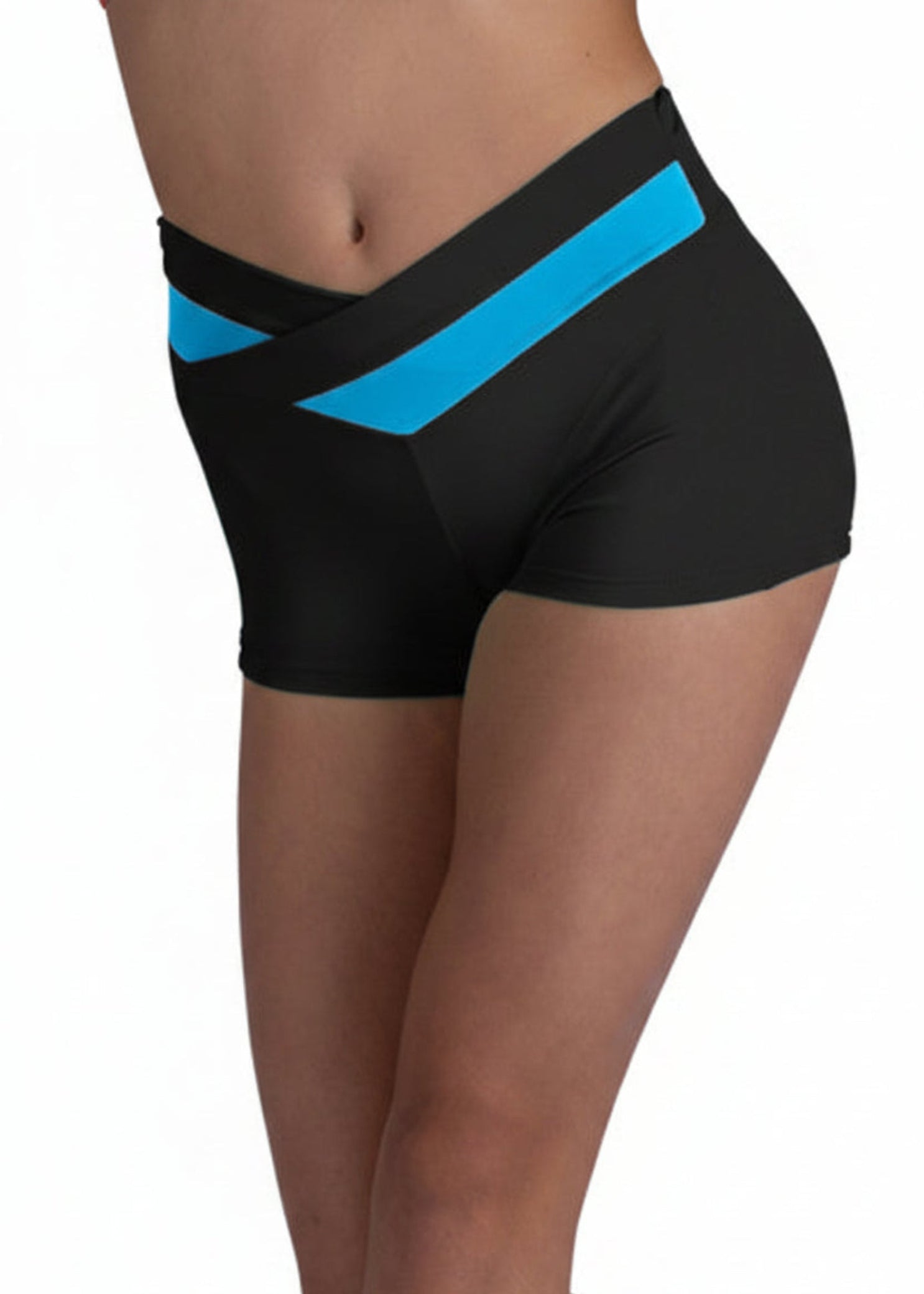 Color Block Short Black/Caribbean Pop front view