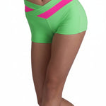 Color Block Short Luminous Green/Neon Pink front view
