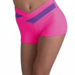 Color Block Short Neon Pink/Bright Lavender front view