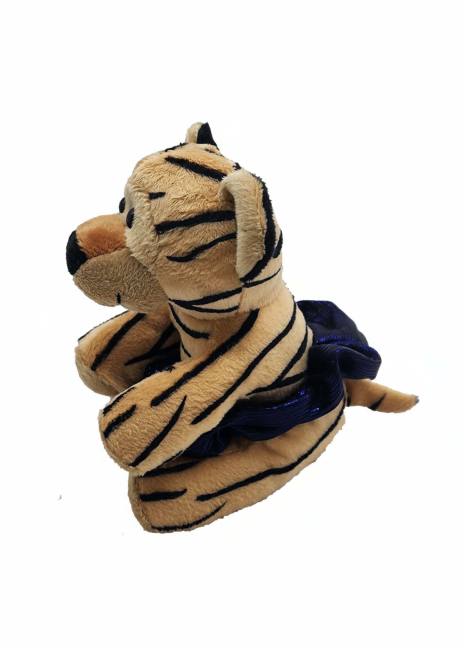 5-inch bean-weighted plush tiger cub with striped plush fabric and bright tutu twister