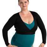 Warm Up Wrap Top Black front view