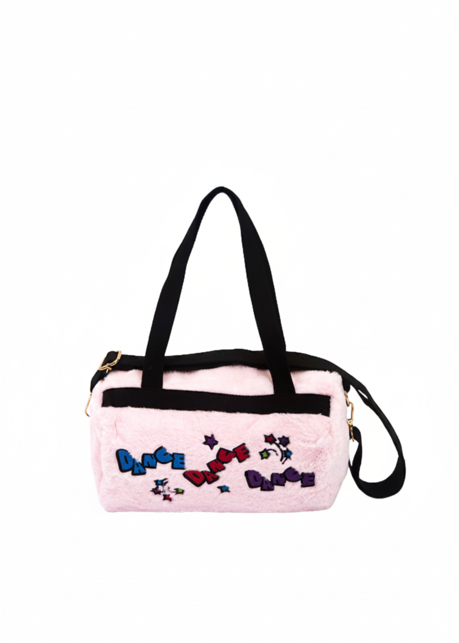 Fuzzy Dance Duffel Pink front view