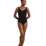 Étoile Wide Strap Leotard Black front view