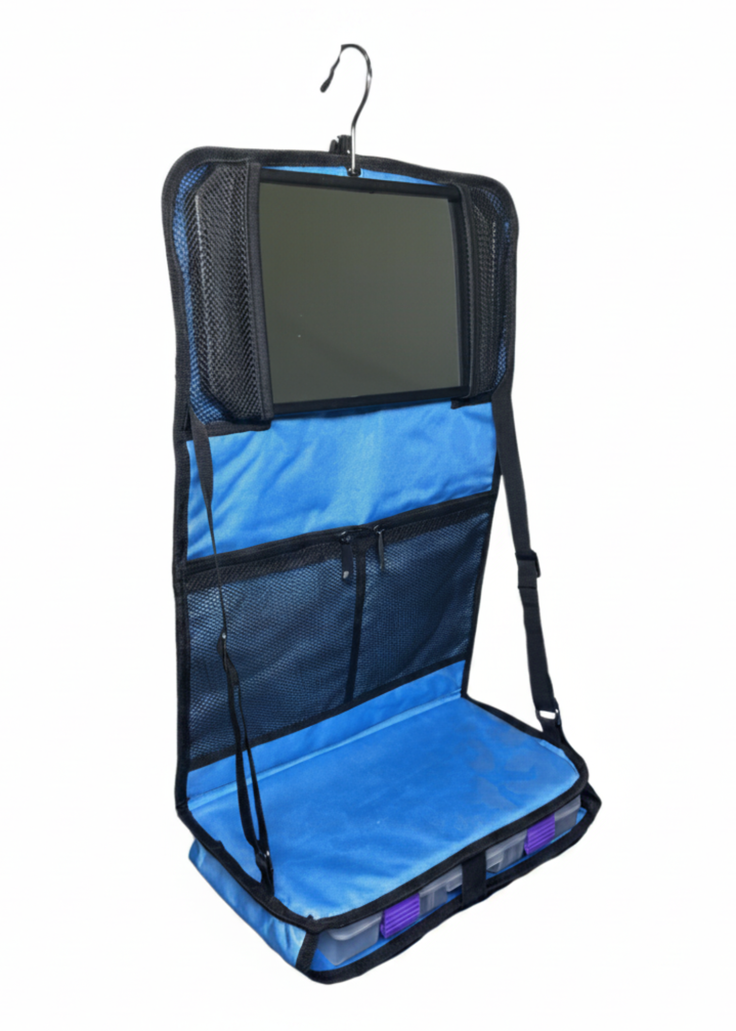 Attitude Hanging Accessory Case Leopard Blue front view
