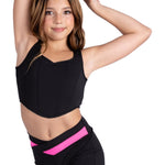 Corset Tank Top Black front view
