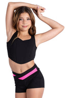 Corset Tank Top Black front view