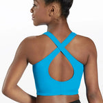 Cross Back Bra Top Blue back view
