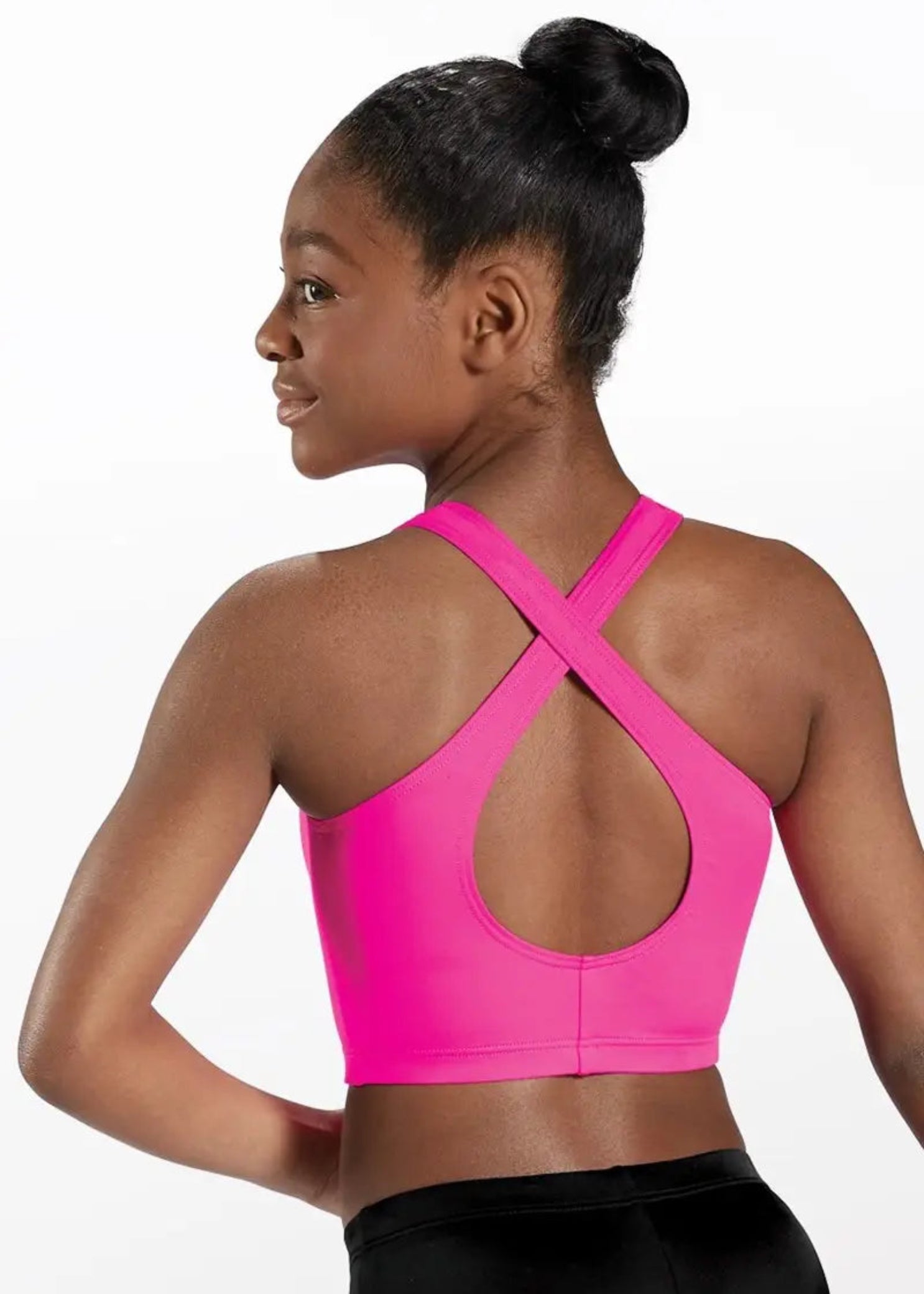 Cross Back Bra Top Pink back view