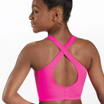 Cross Back Bra Top Pink back view