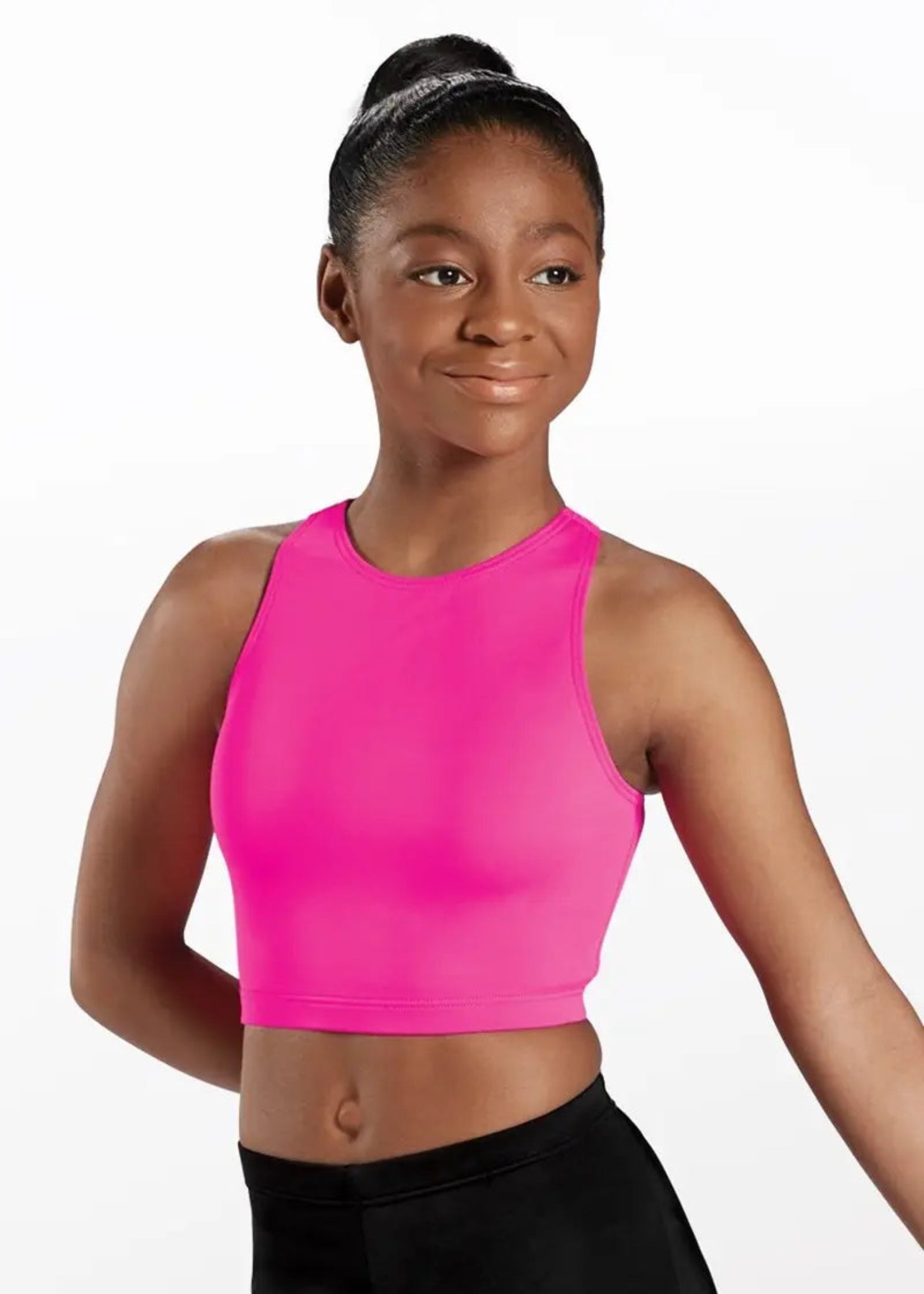 Cross Back Bra Top Pink front view