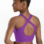 Cross Back Bra Top Purple back view