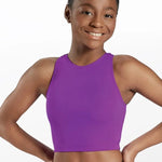 Cross Back Bra Top Purple front view