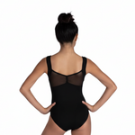 Crossover Tank Leotard Black back view