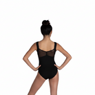 Crossover Tank Leotard Black back view