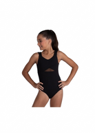 Crossover Tank Leotard Black front view