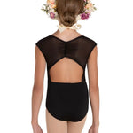Daisy Cap Sleeve Leotard Black back view