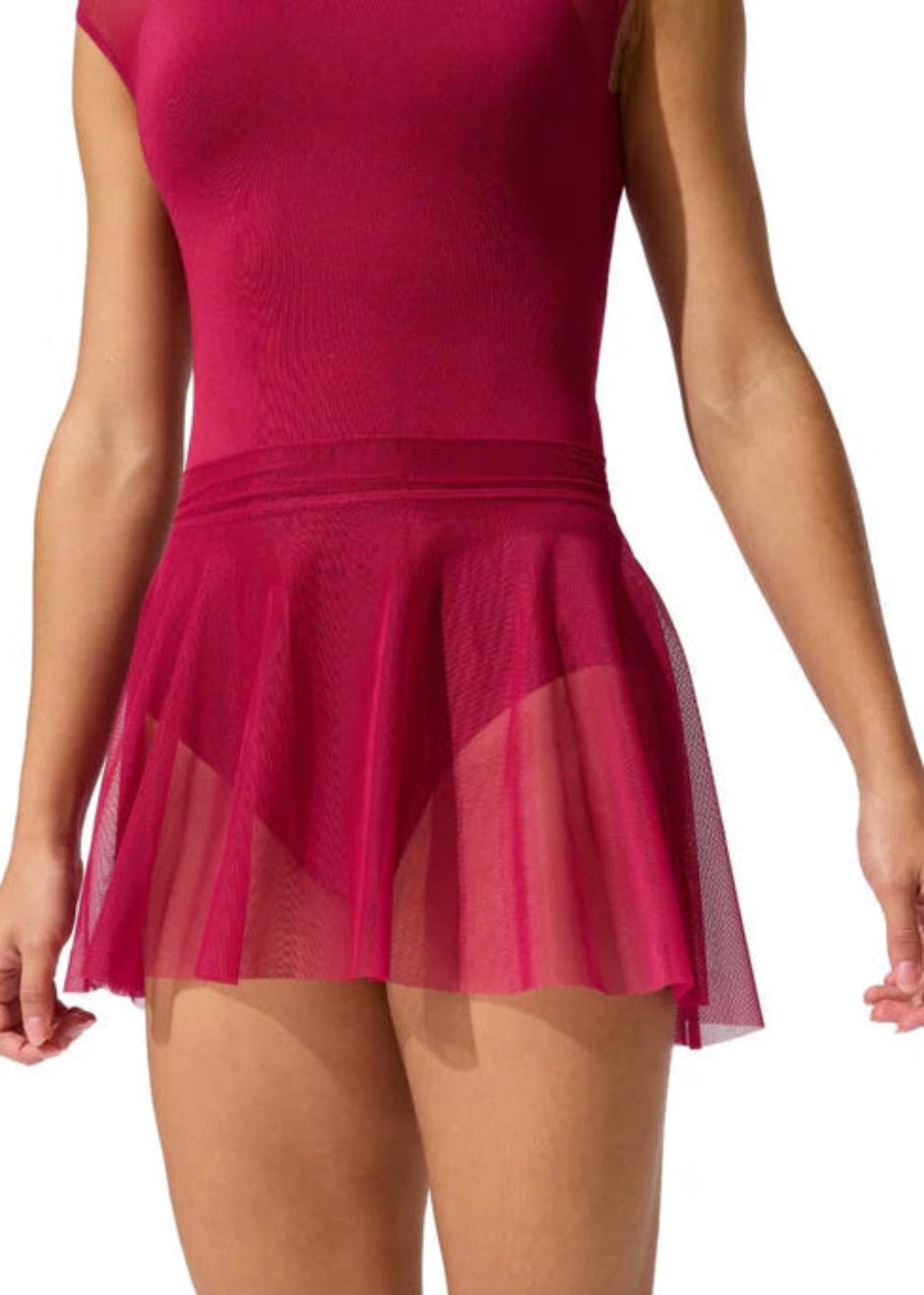 Damask Skirt Red Bud front view