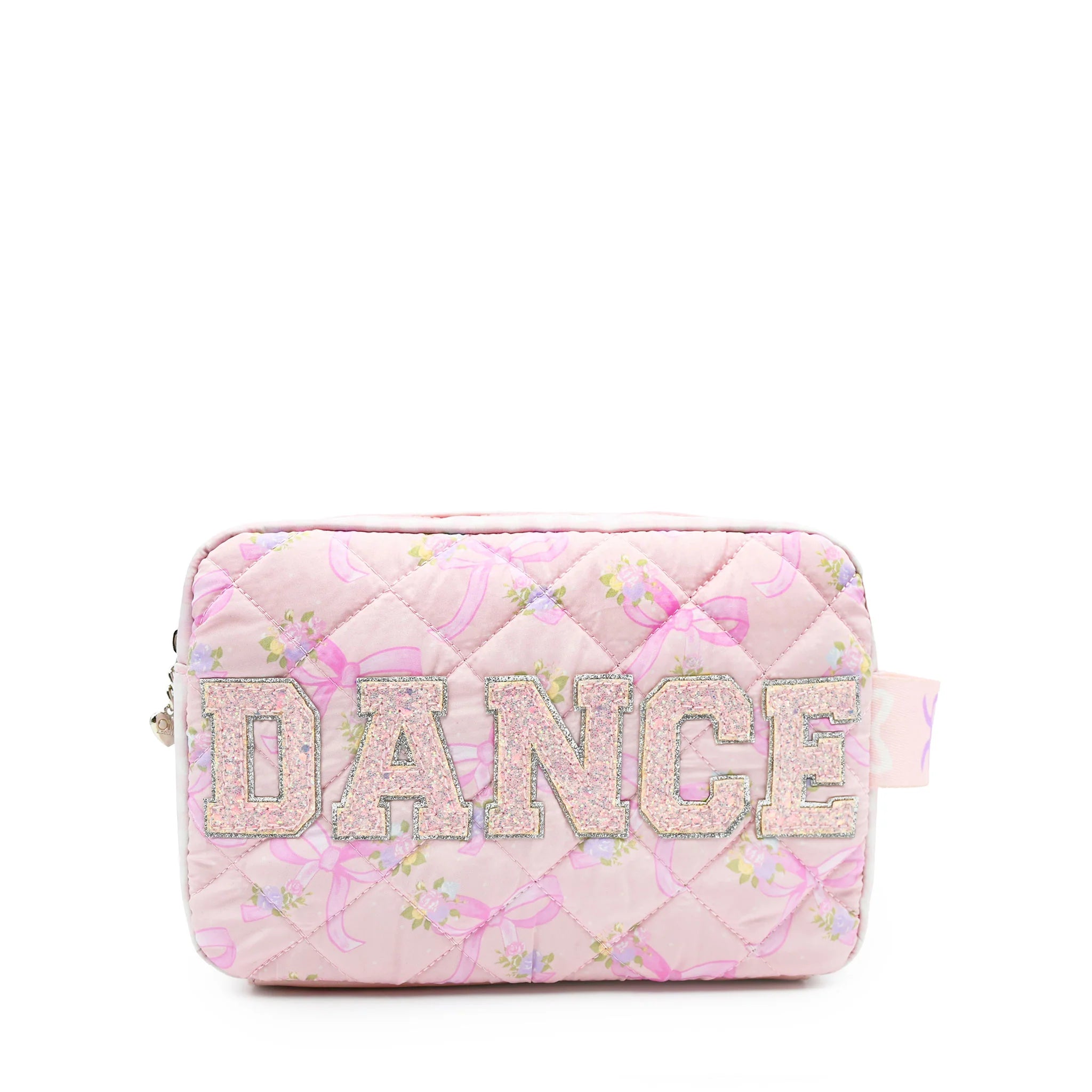 Dance Flower Bow Pouch Pink front view