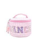 Dance Gingham Round Glam Bag Pink front view
