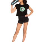 Dance A Latte Top Black front view