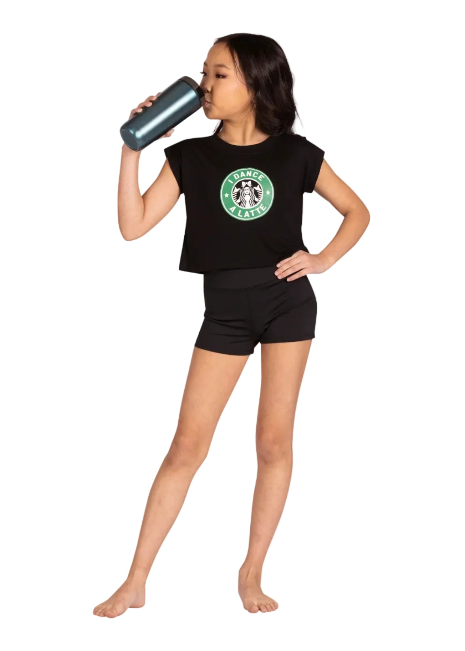 Dance A Latte Top Black front view