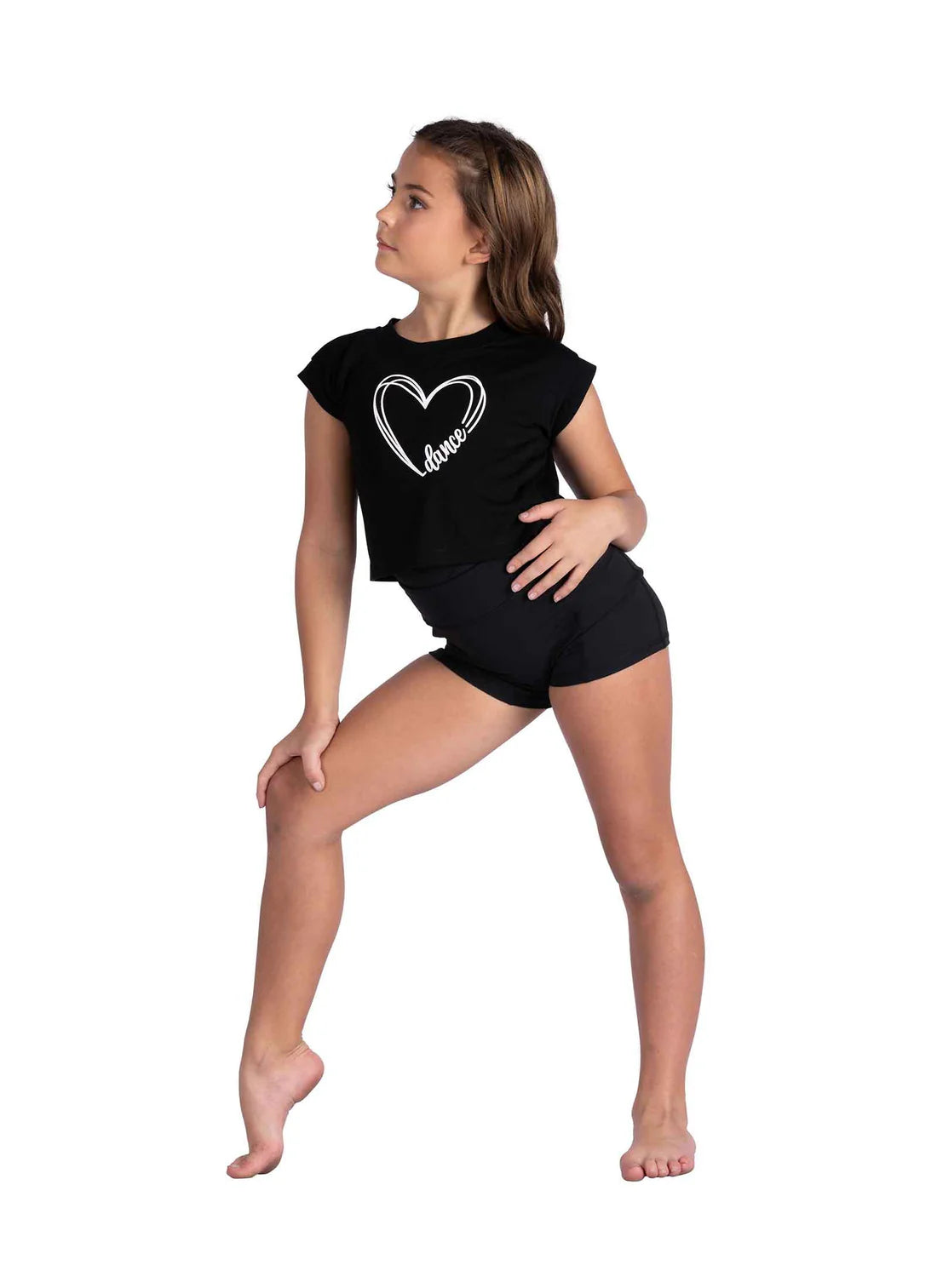 Dance Heart Tee Black front view