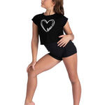 Dance Heart Tee Black front view