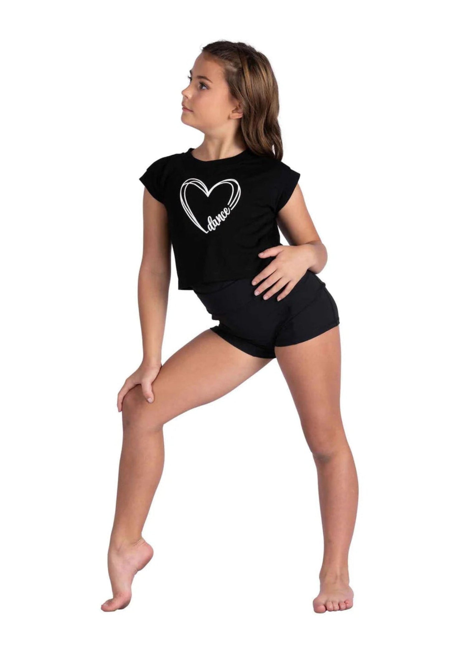 Dance Heart Tee Black front view