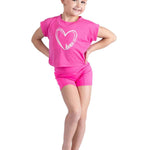 Dance Heart Tee Pink front view