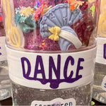 Scattered Slime Dance Slime Kit, front view showing clear jar, DANCE label and ballet costume charm