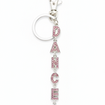 Dance Word Keychain Pink front view
