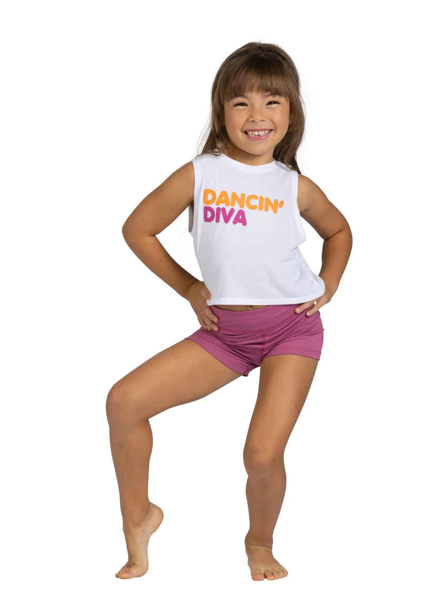 Dancin' Diva Top White front view